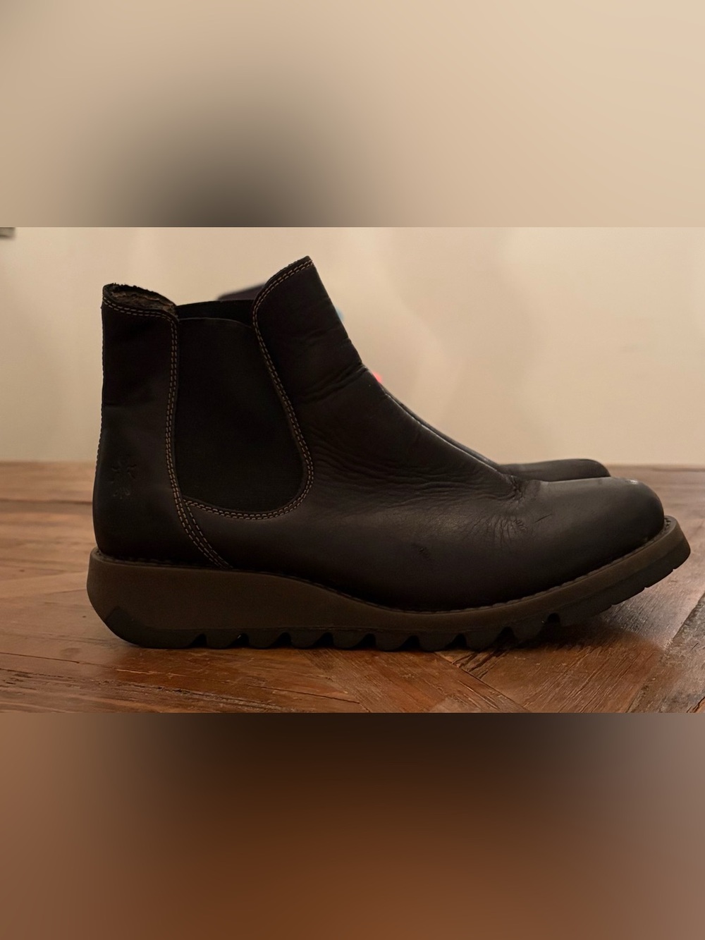 Fly London Black Leather Chelsea Ankle Boots